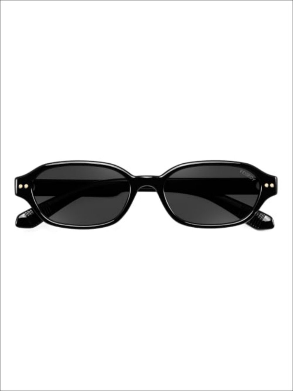 Retro Polarized Rectangle Sunglasses Full-Frame Slim Fit UV400